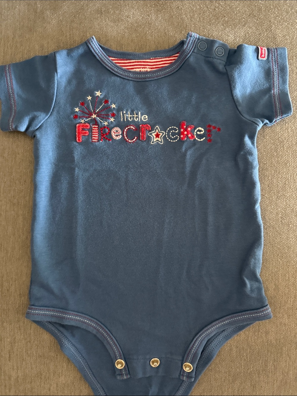 Carter's Blue "Little Firecracker" One-Piece